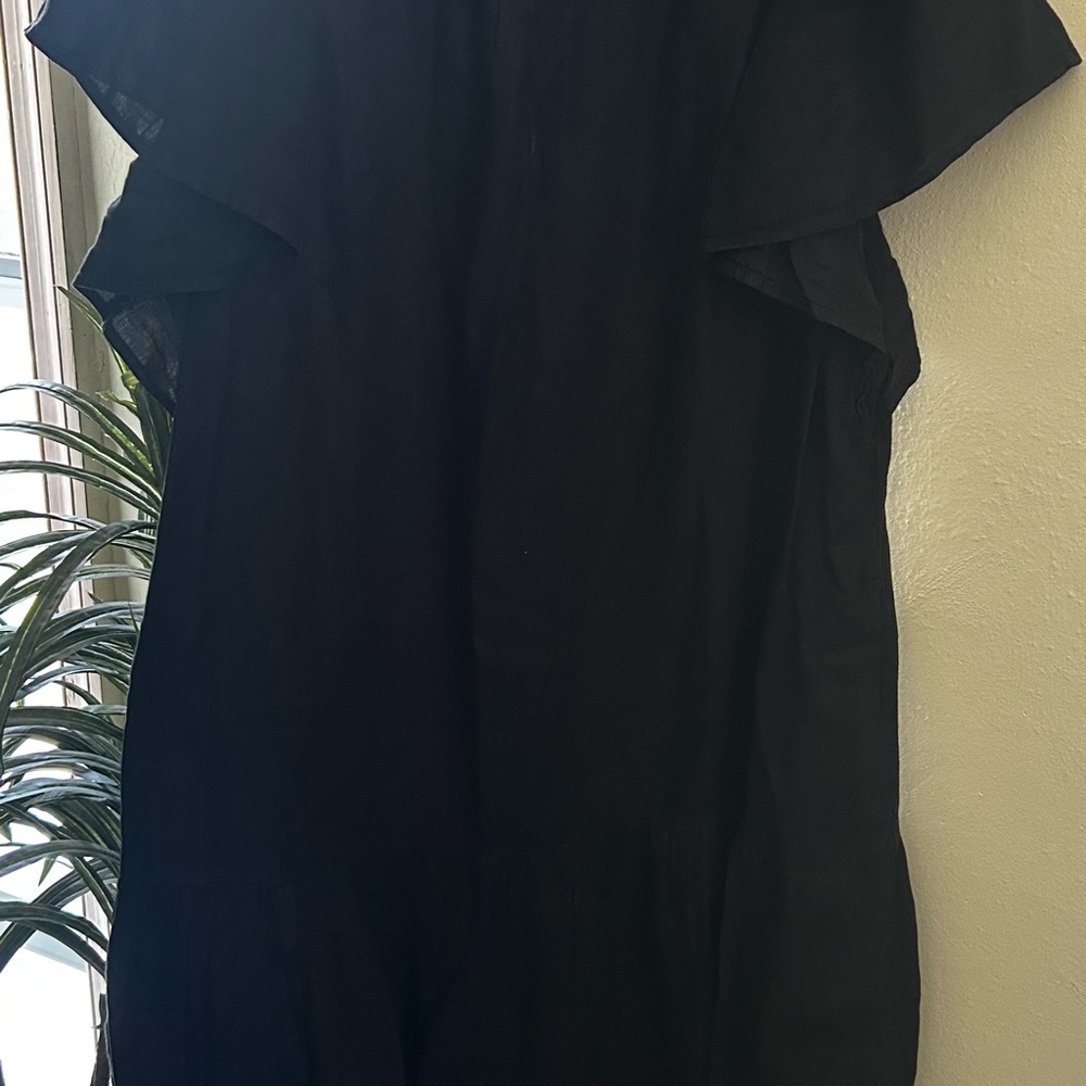 Velvet by Graham & Spencer Black Sheath Dress with Flutter Sleeves